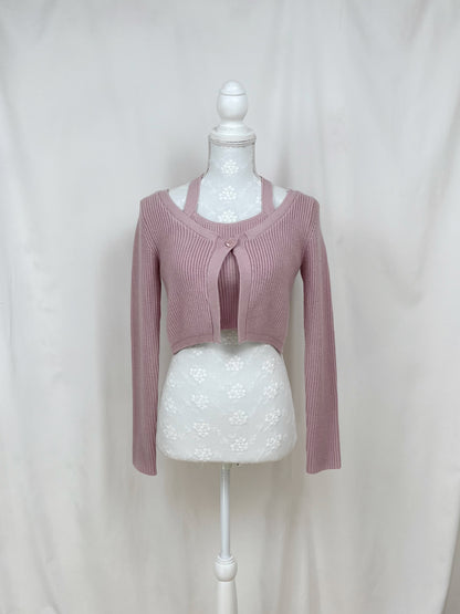 (34% OFF) RESEXXY Halter Neck Top Attached Cardigan