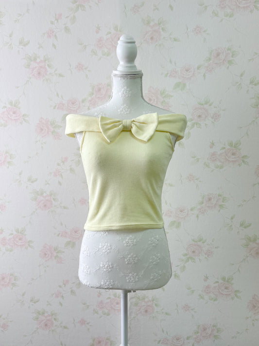dazzlin Front Bow Off Shoulder Top