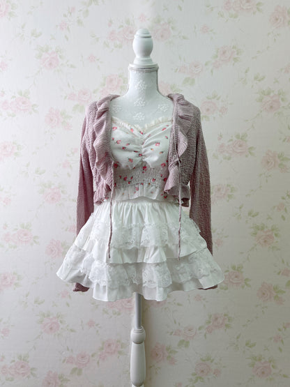(12% OFF) GRL Shoujo Girlie Ruffled Cardigan (Pink)