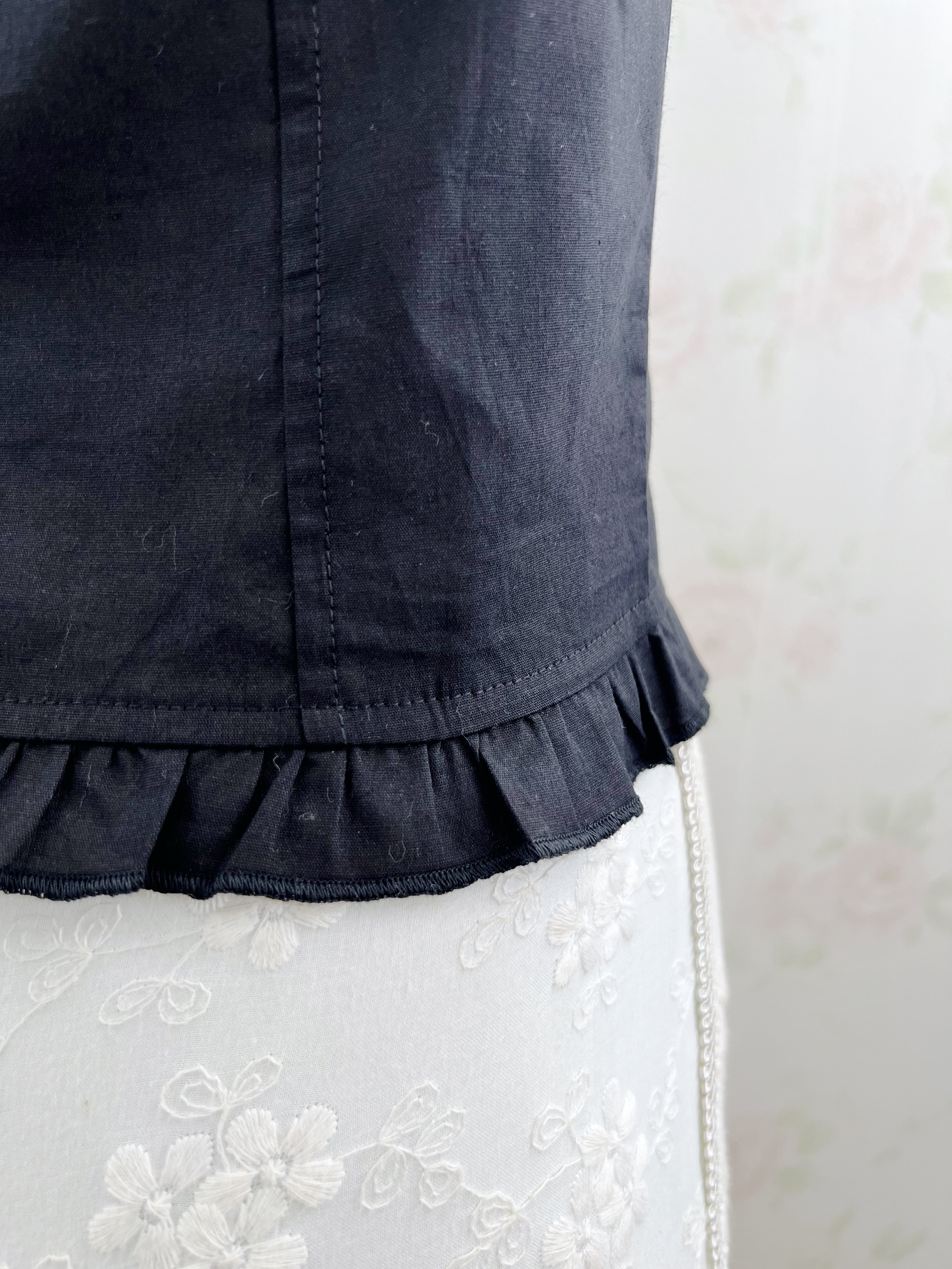 Cotton Princess Blouse (Black)