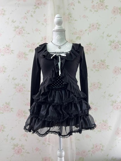 GRL Layered Frilled Skirt With Underpants (Black)