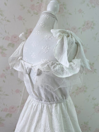 LIZ LISA Shoulder Ribbon Cotton Dress