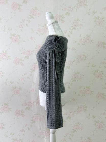 GRL Laced Up Shoulder Sweater (Gray)