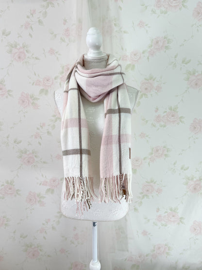 SPINNS Checked Scarf (Pink)