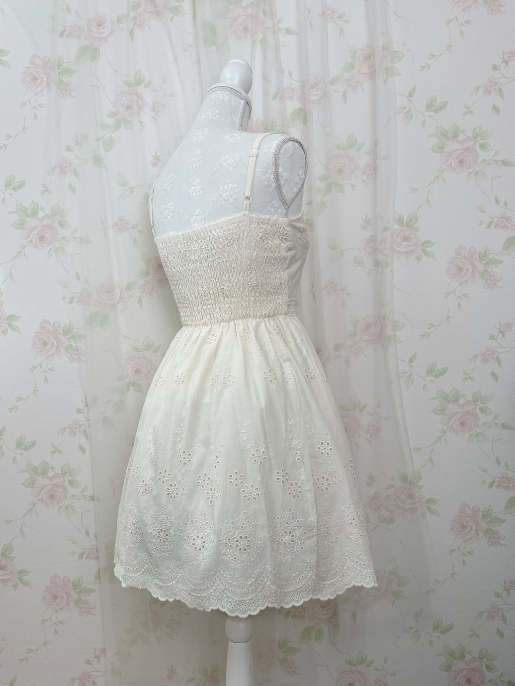 L'EST ROSE Floral Cotton Dress (Ivory)