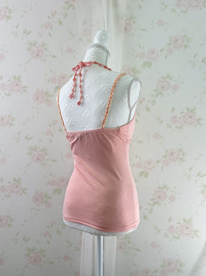 One Way Y2K Line Stone Halter Neck Camisole