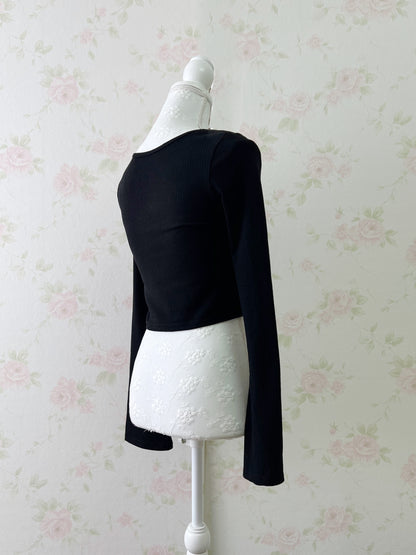 (Pre-order) GRL Lace York Shoujo Long Sleeved Top (Black)