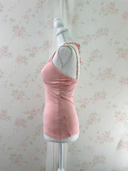 One Way Y2K Line Stone Halter Neck Camisole