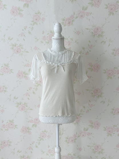 axes femme Tulle Sleeved Top