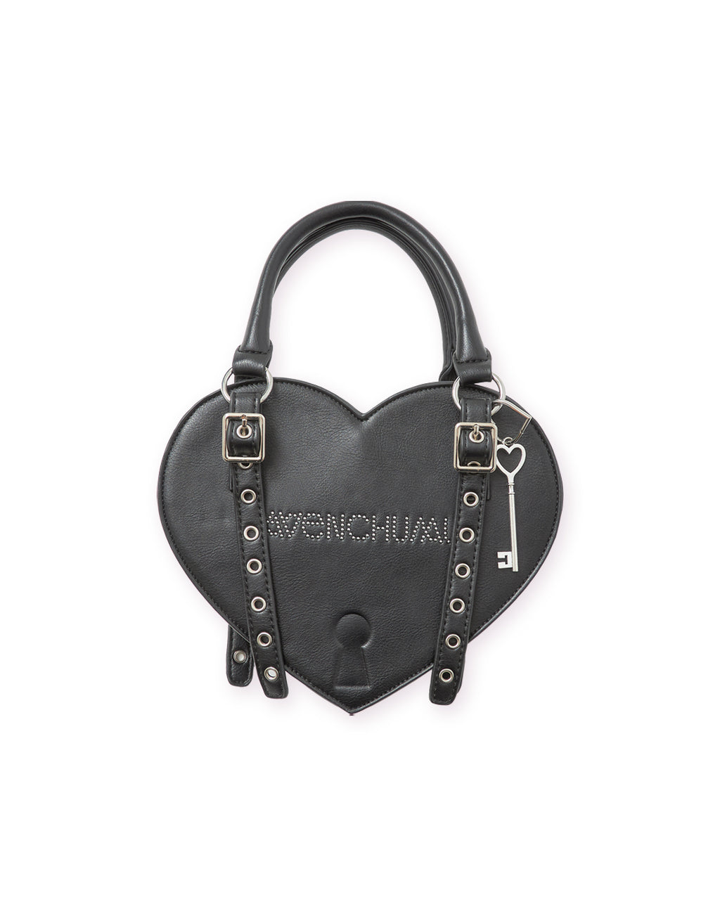 Lock the heart key ring chain bag