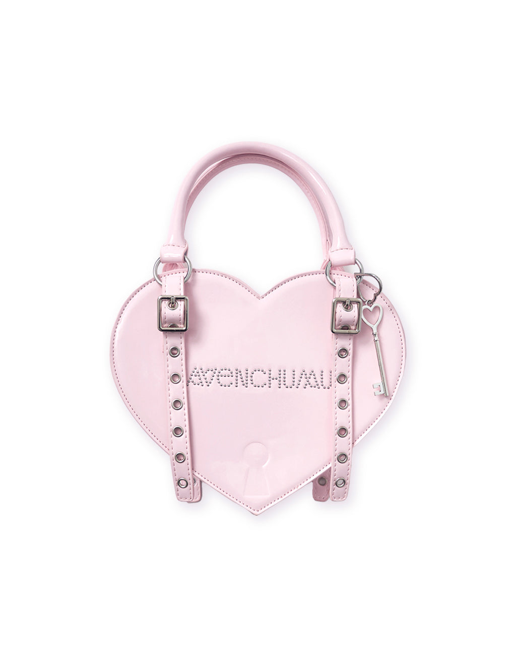 Lock the heart key ring chain bag