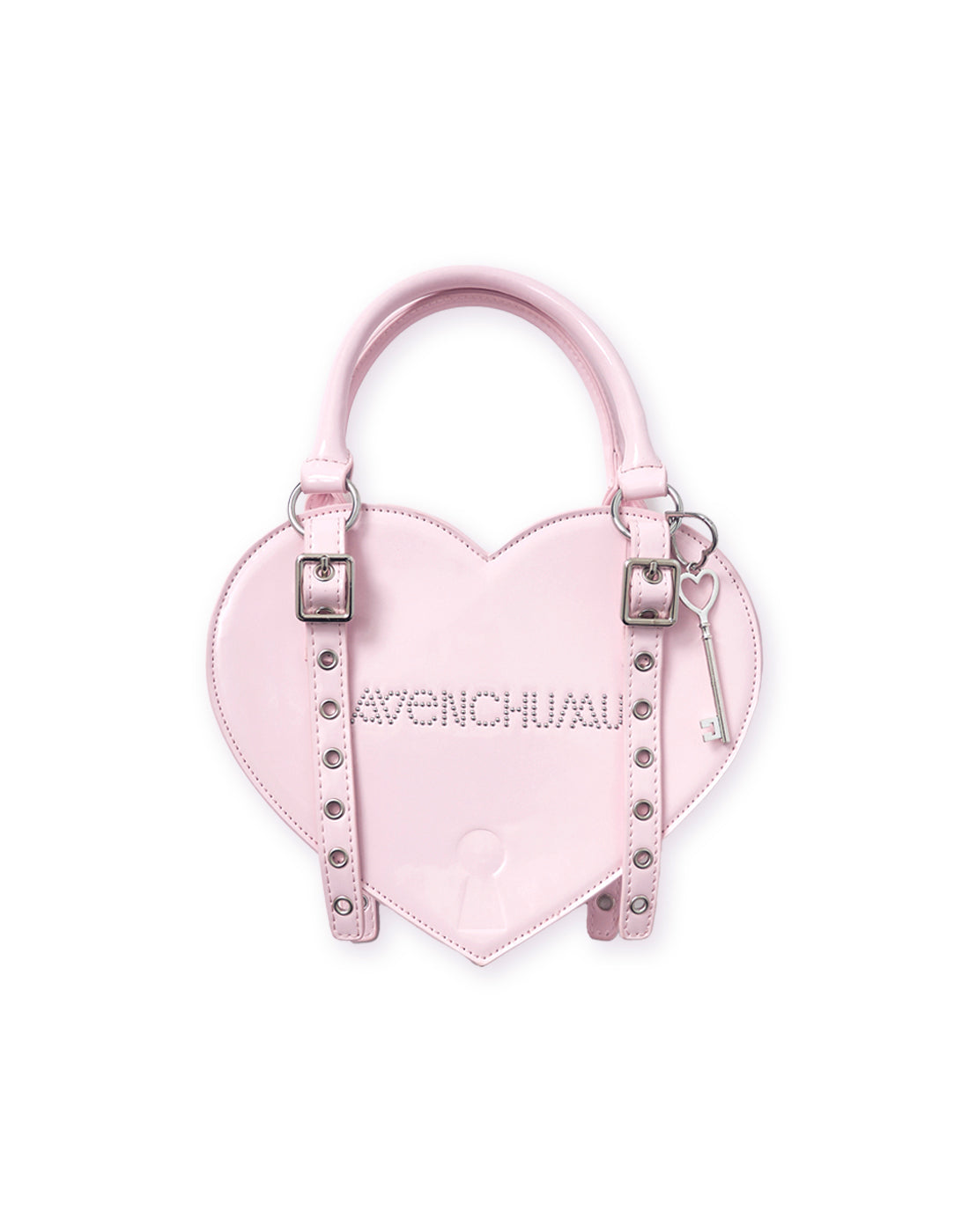 Lock the heart key ring chain bag