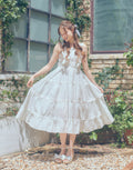 (Pre-order) mellfy memory Lovely ribbon cotton lace long onepiece