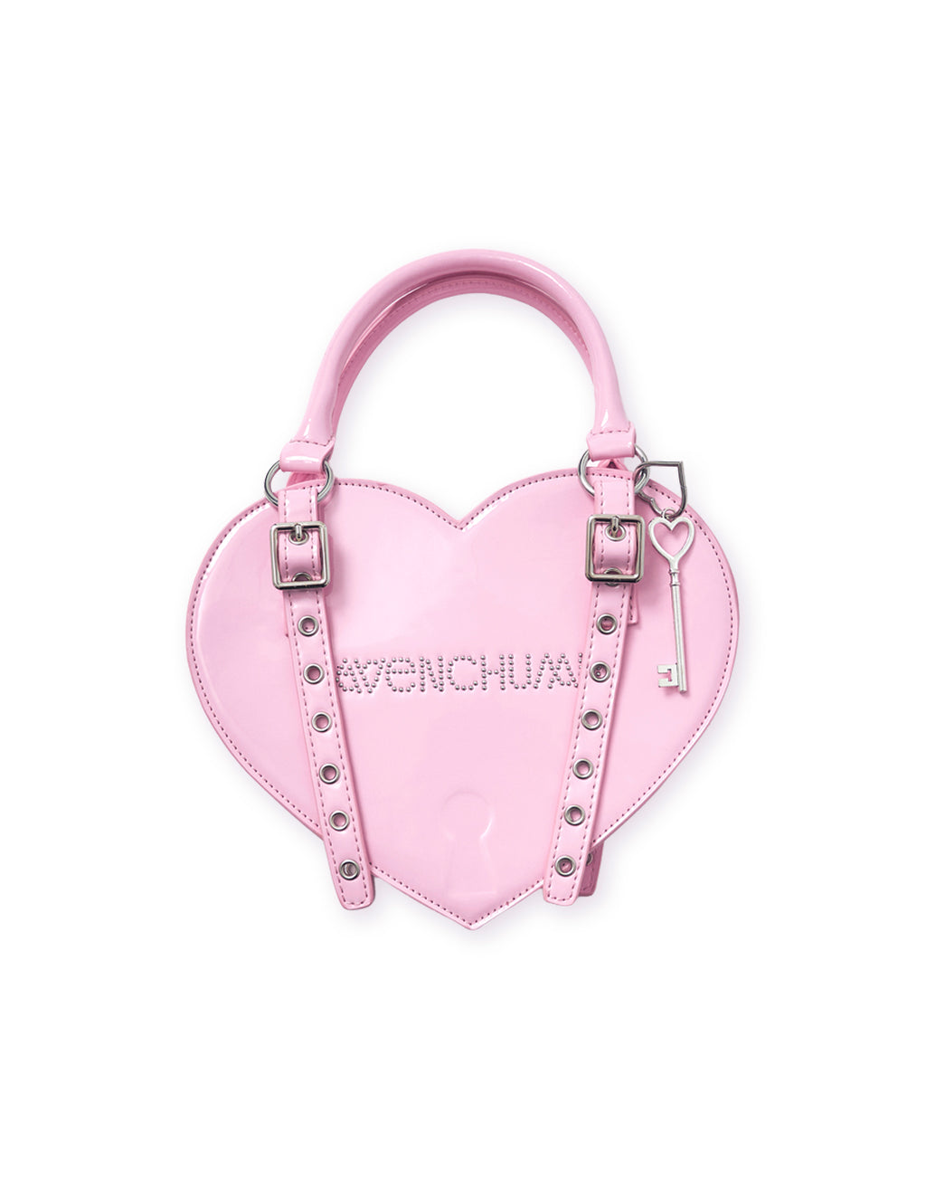 Lock the heart key ring chain bag