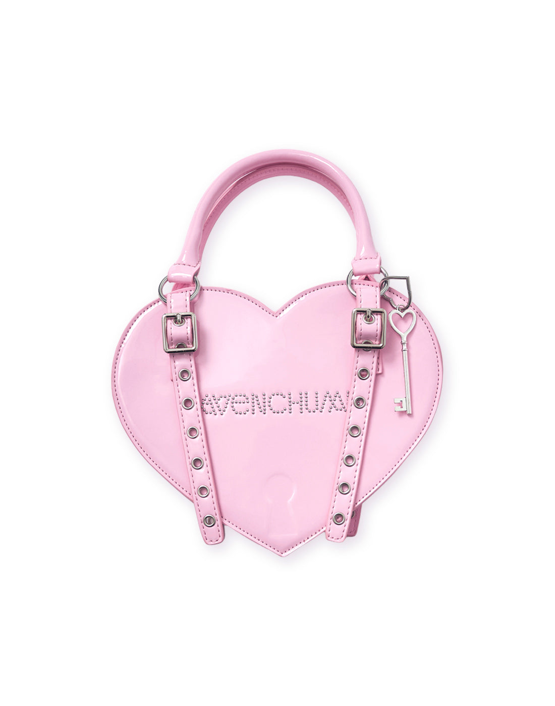 Lock the heart key ring chain bag