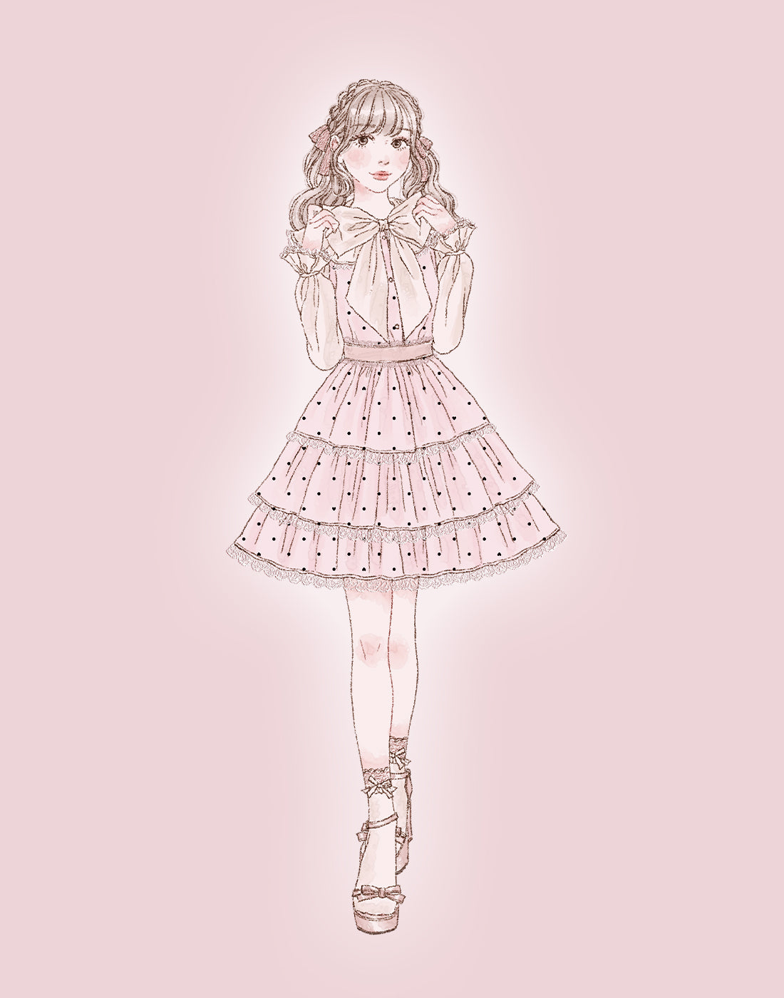 mellfy memory Sweet secret heart dot onepiece