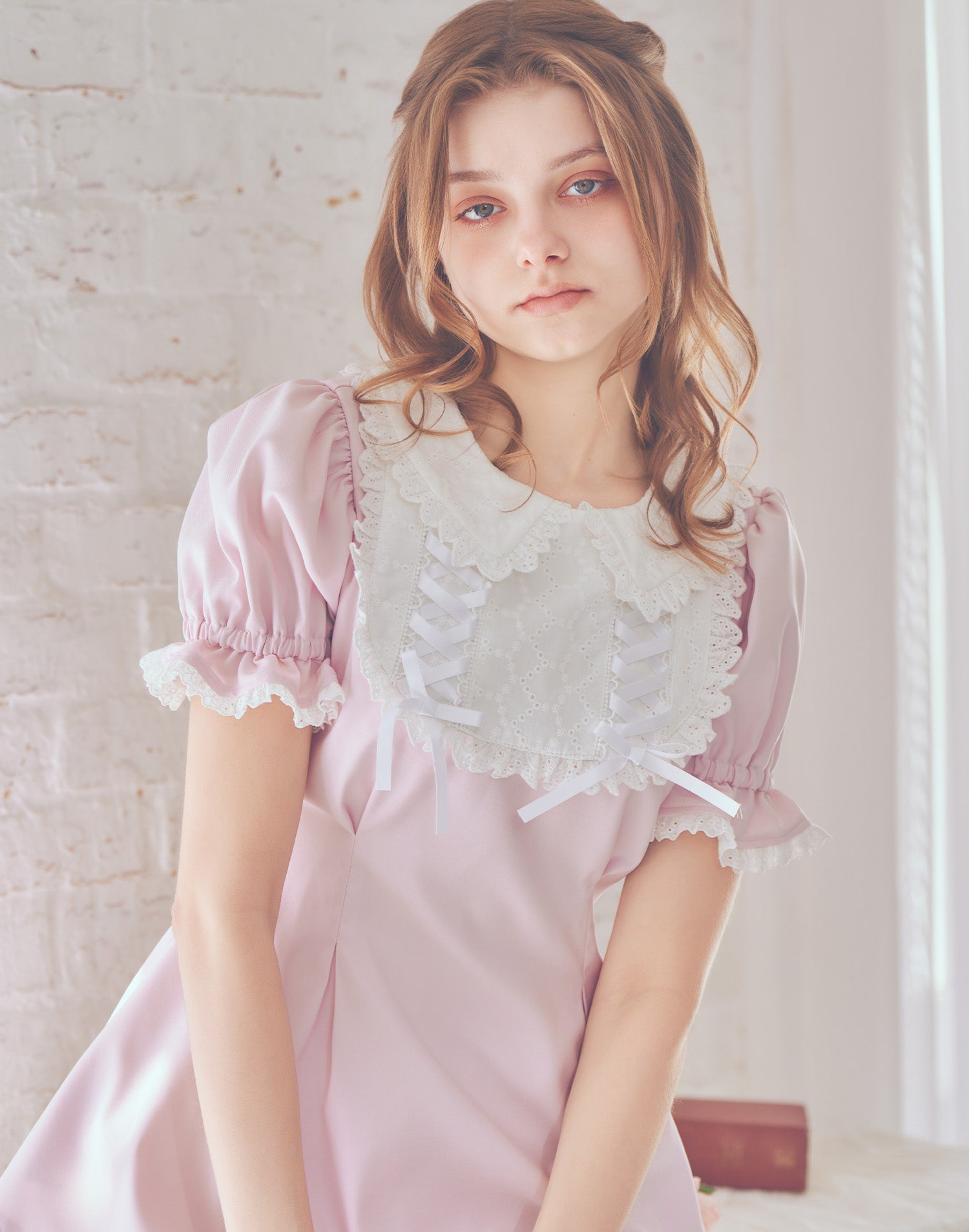 mellfy memory Twin lace-up ribbon tunic