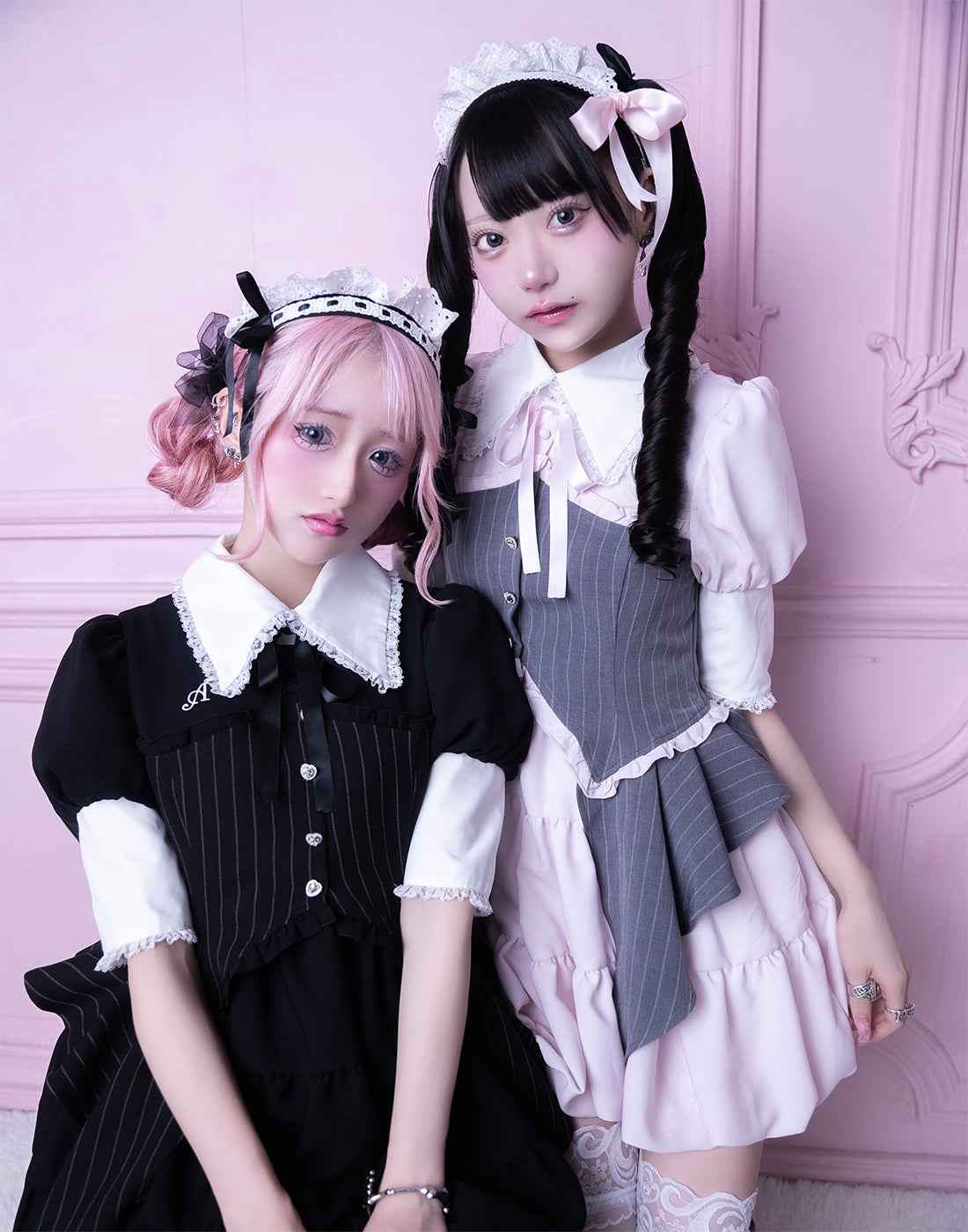 <Deliver in Late September> AVENCHUMU Stripe ruffle frill corset balloon one piece