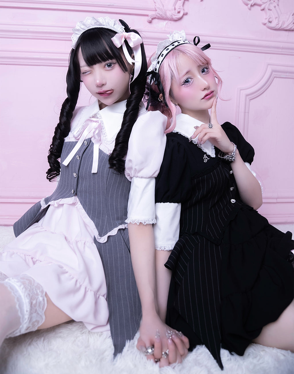 <Deliver in Late September> AVENCHUMU Stripe ruffle frill corset balloon one piece