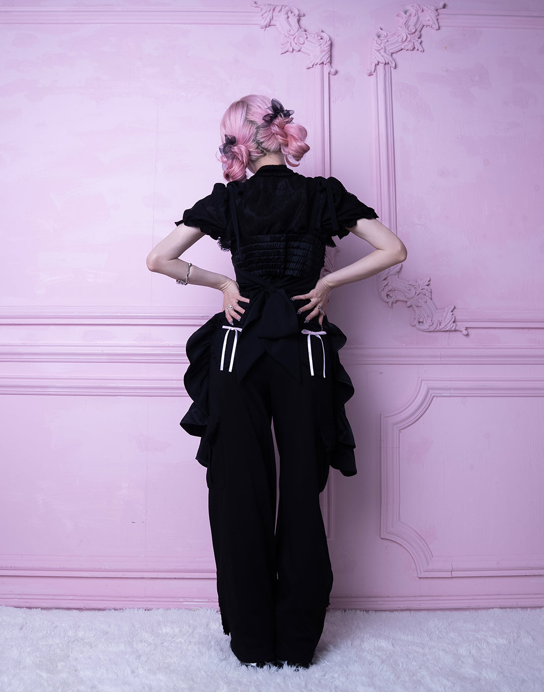 <Deliver in Late September> AVENCHUMU Tutu lace sweat ribbon pants