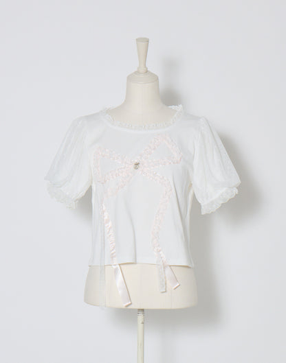 mellfy memory Hug me ribbon puff T-shirt