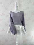 Soft Loose Gyaru Sweater (Purple Blue)