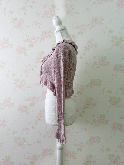 (12% OFF) GRL Shoujo Girlie Ruffled Cardigan (Pink)