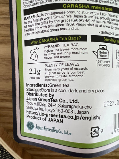 GARASHA Green Tea 2.1g X 10 bags