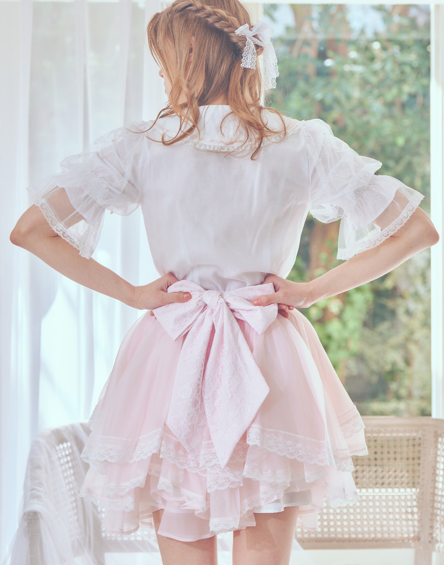 mellfy memory Sweet whipped ribbon blouse
