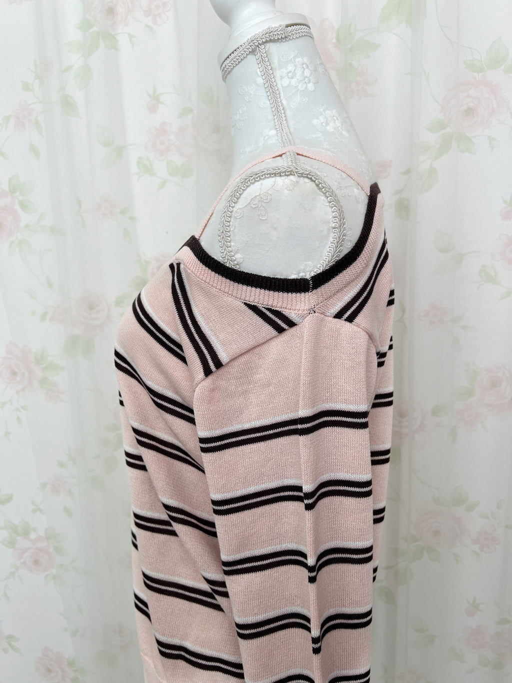 One Shoulder Border Top (Pink)
