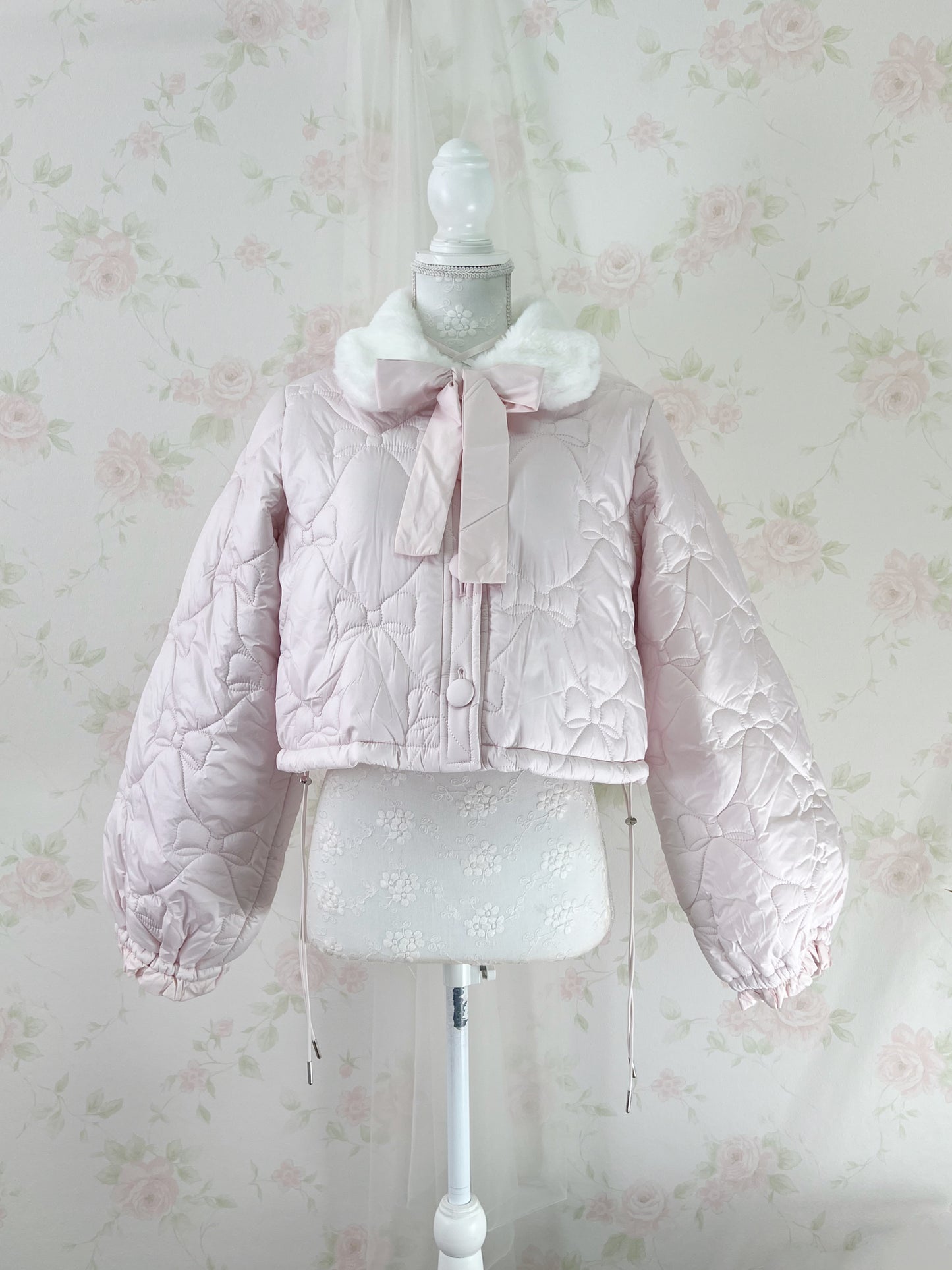Honey Cinnamon Ribbon Quilting Jacket (Pink)