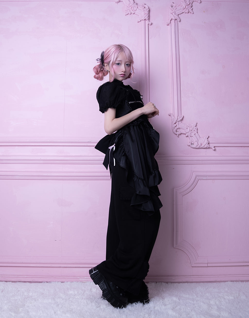 <Deliver in Late September> AVENCHUMU Tutu lace sweat ribbon pants