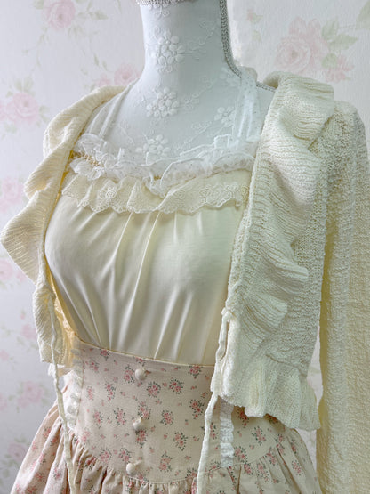 Ank Rouge Petite Floral Skirt (Beige)