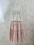 axes femme Shoujo Tiered Long Skirt (Pink)