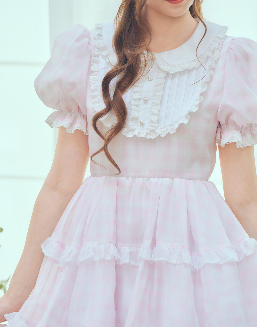 (Pre-order) mellfy memory Milky gingham puff onepiece