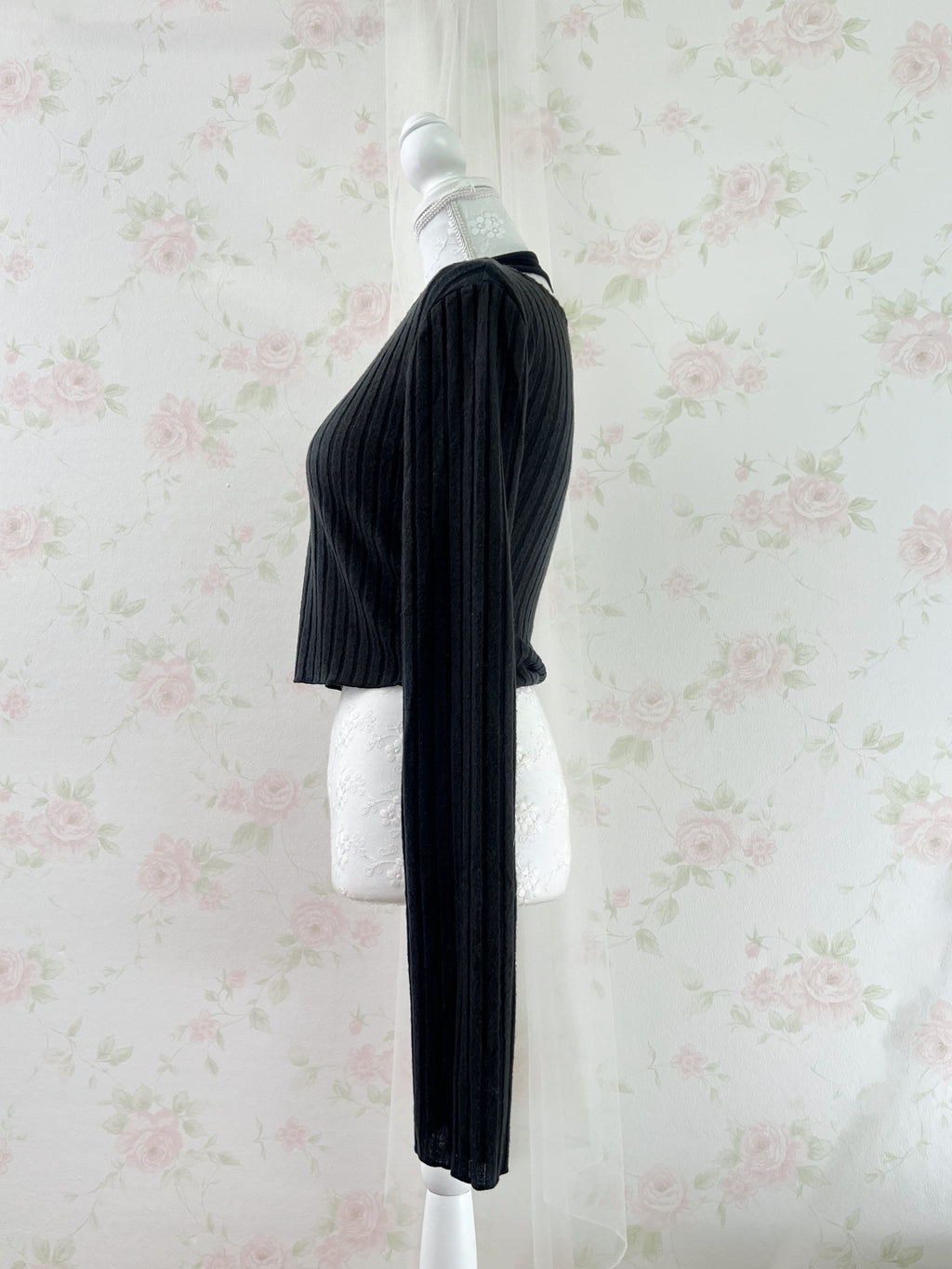 Layered Like Halter Neck Top (Black)