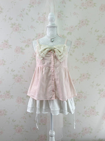 Cotton Side String Skirt (White)