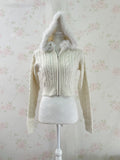 Eco Fur Knitted Hoodie (Ivory)
