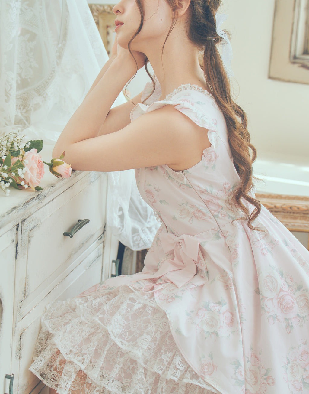 (Pre-order) mellfy memory Love in rosy rose onepiece