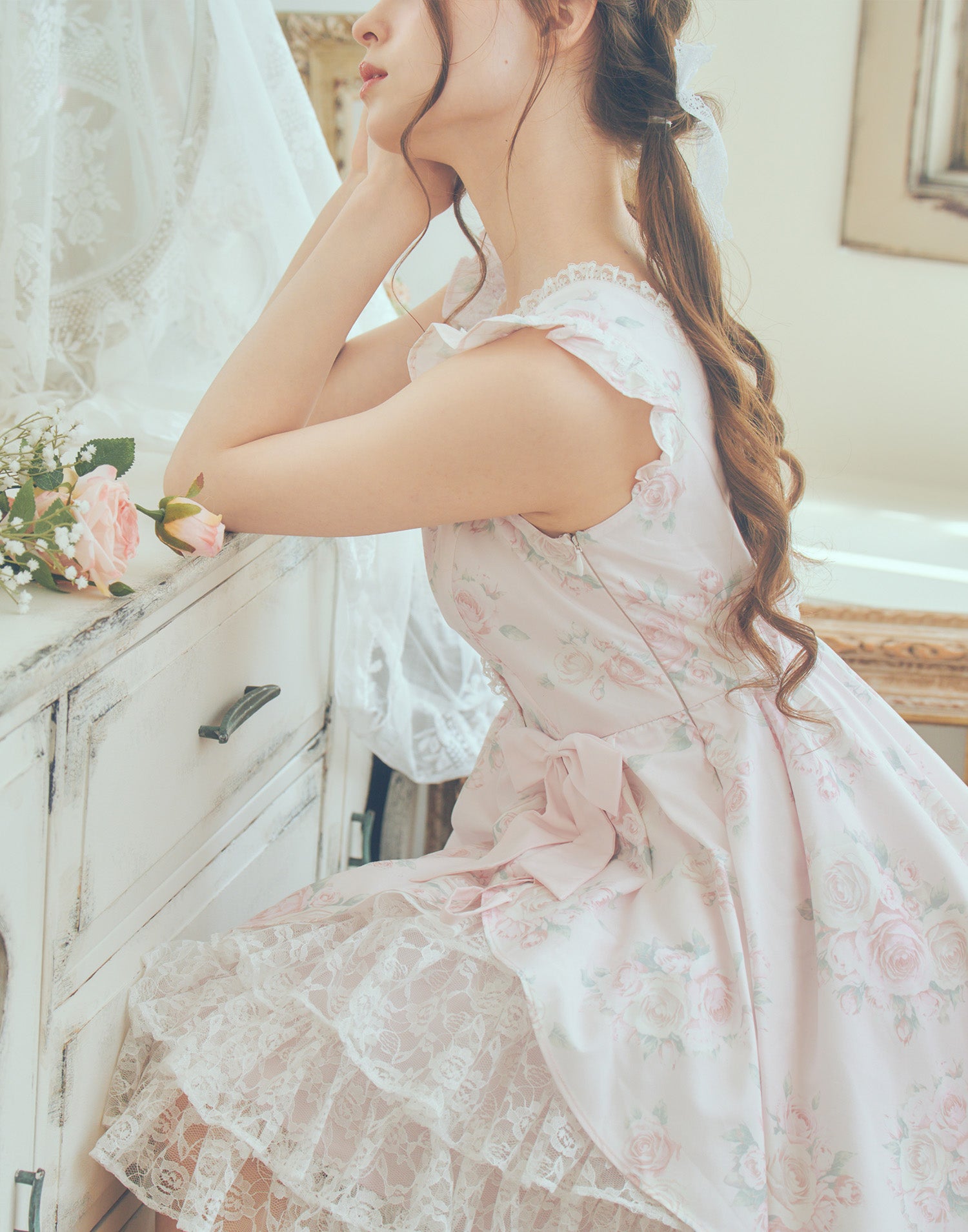 (Pre-order) mellfy memory Love in rosy rose onepiece