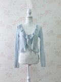 Shoujo Frilled Hem Cardigan (Blue)