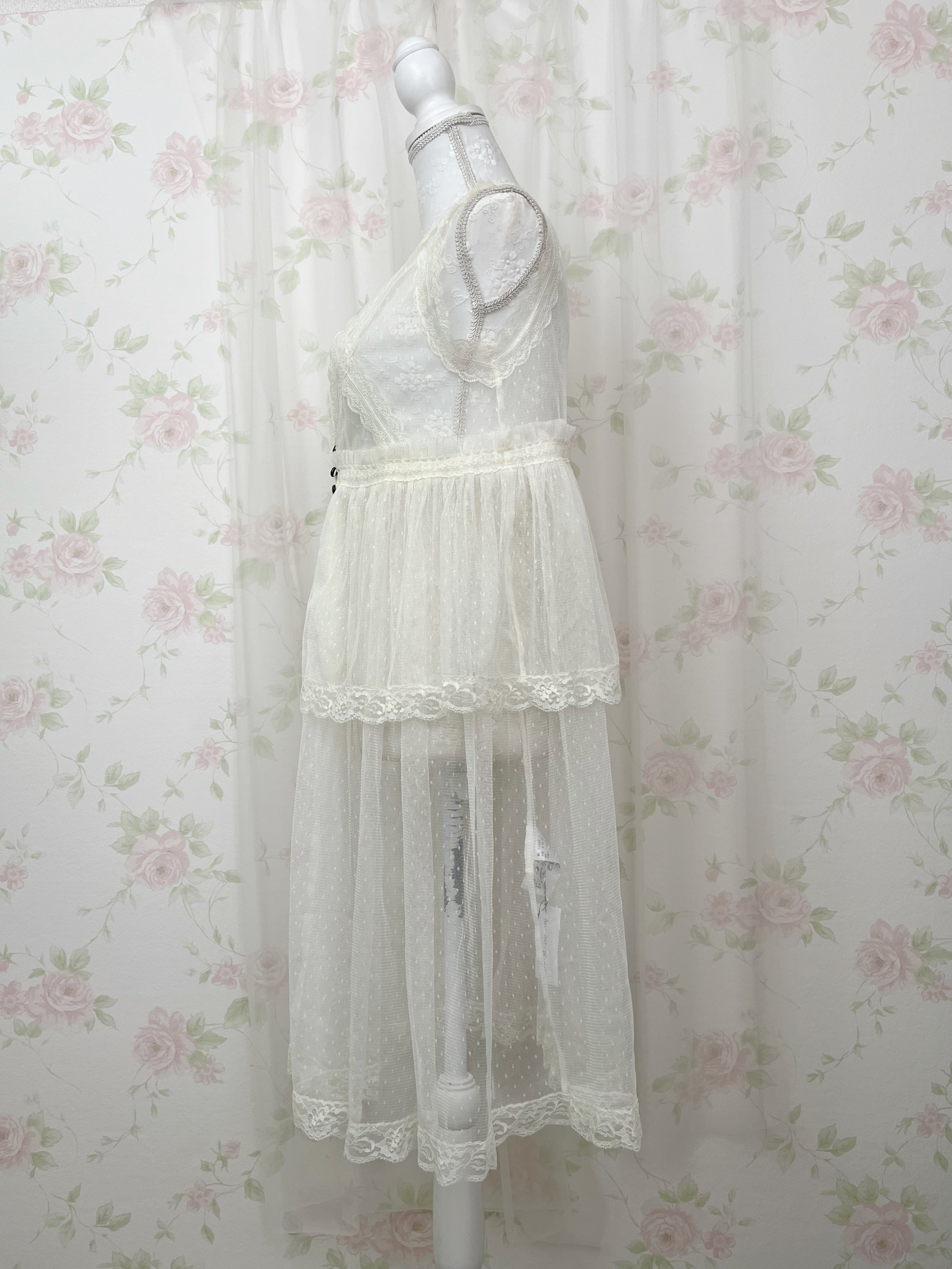 axes femme Princess Tulle Long Gillet (Ivory)