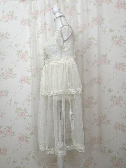 axes femme Princess Tulle Long Gillet (Ivory)