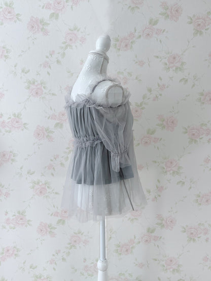 (18% OFF) GRL Chiffon Bow Tunic Top (Gray)
