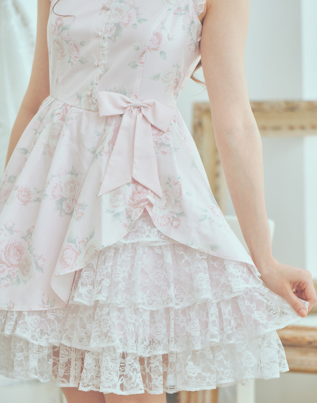 (Pre-order) mellfy memory Love in rosy rose onepiece