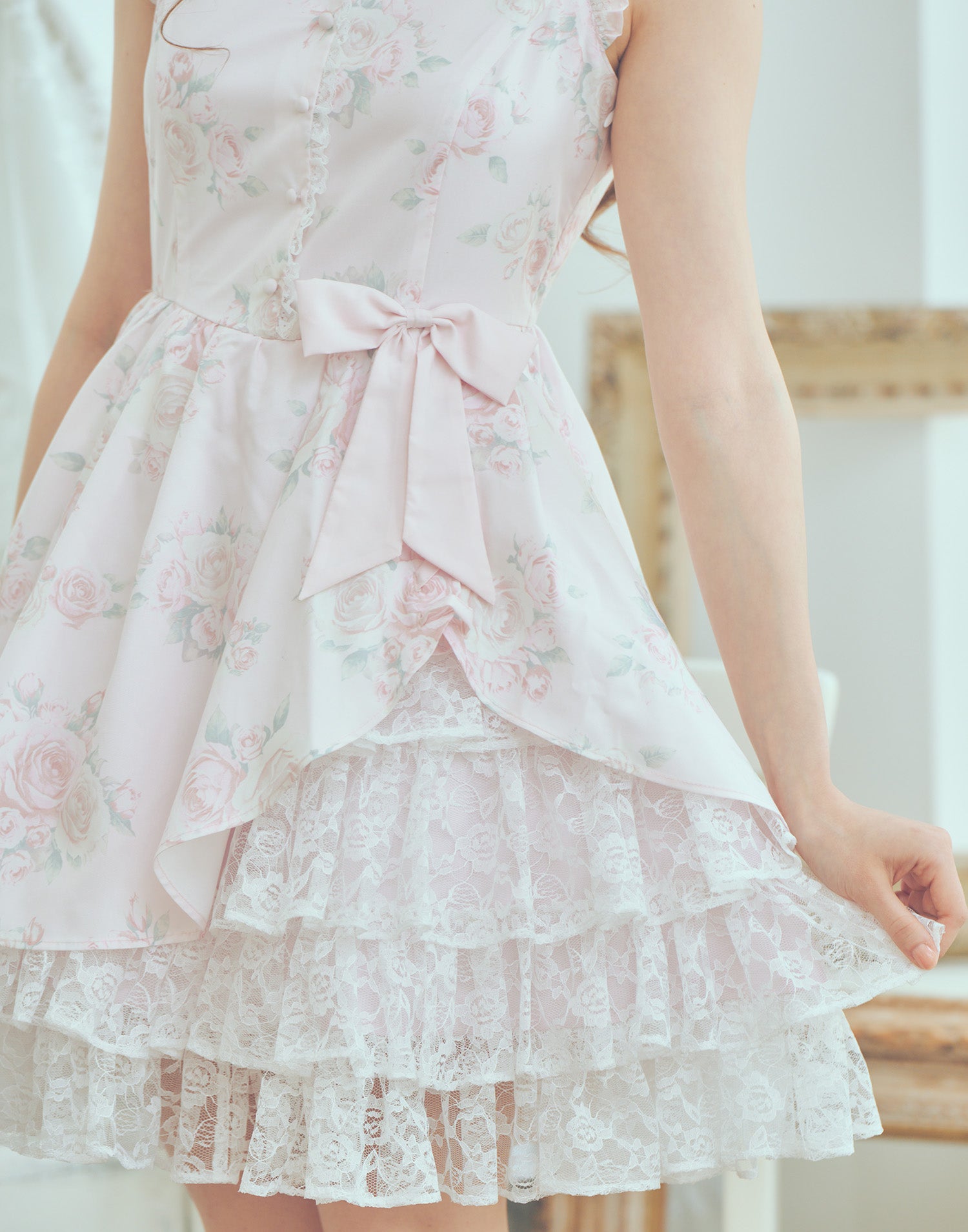 (Pre-order) mellfy memory Love in rosy rose onepiece