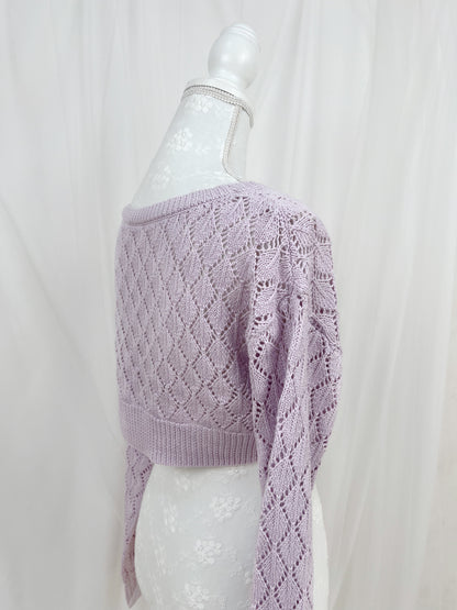 GRL Front Tie Long Sleeved Bolero Cardigan (Purple)