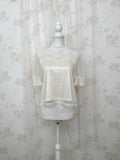 ROJITA Dot Tulle High Neck Top (Ivory)