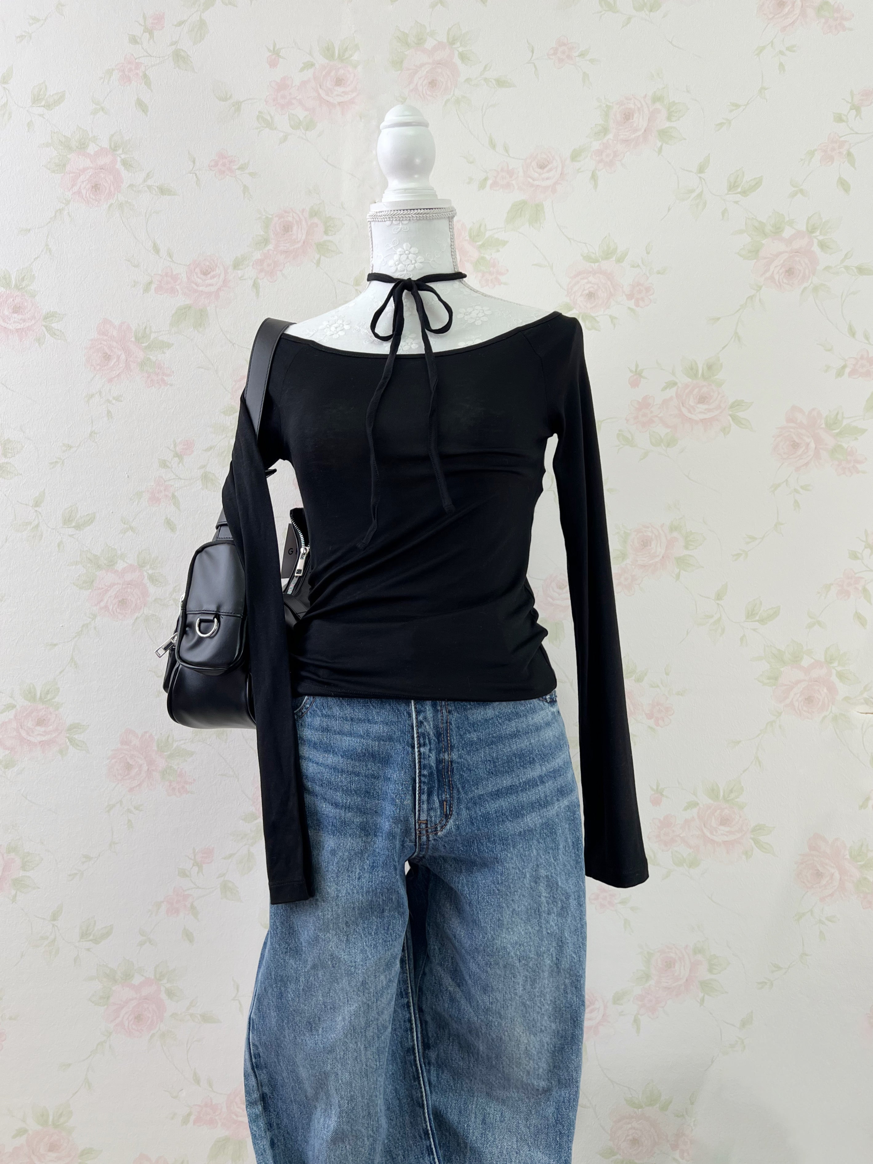 Choker Off Shoulder Side String Top