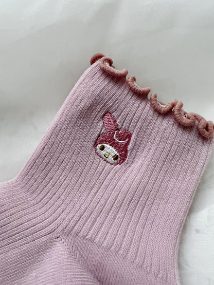 My Melody One Point Embroidery Socks